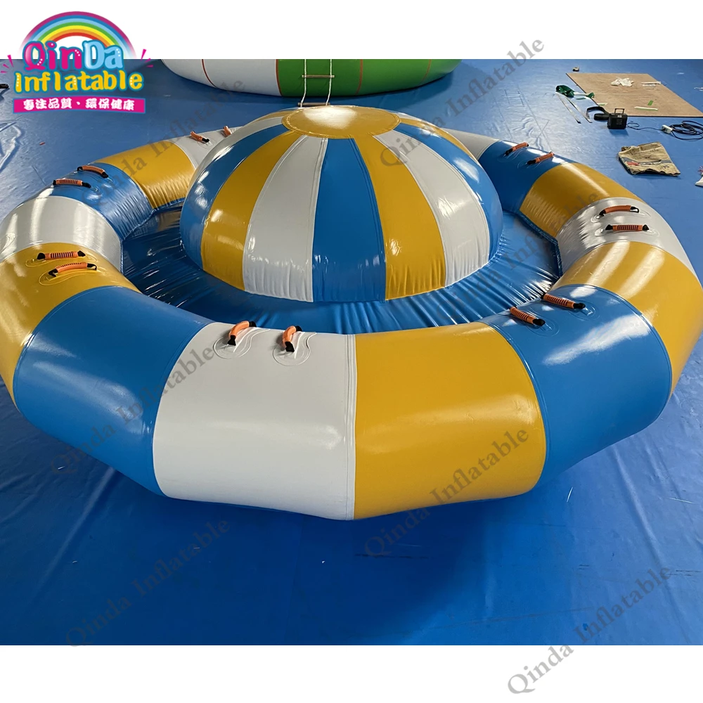 Free Shipping Inflatable Flying Saturn Rocker Floating Inflatable Water Disco Boat With Air Pump