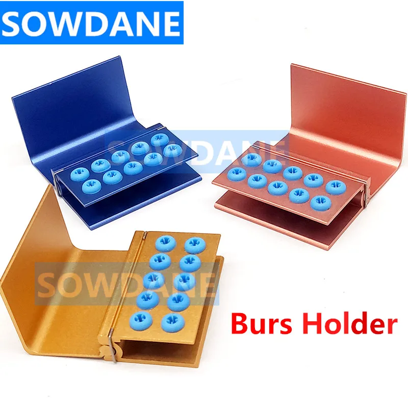 

1 piece 10 Holes Dental Bur Stander Burs Block Disinfection Holder Bur Burs Holder Aluminum Autoclavable