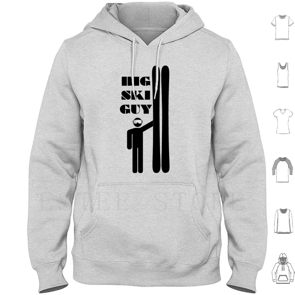 Big Ski Guy Hoodie Long Sleeve Skiing Snowboarding Ice Skating Winter Cold Snow Okemo Killington Sunapee Vermont Jay Park