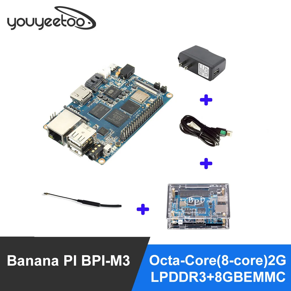 

BananaPi BPI M3A83T Octa-Core (8-ядерный) BPI-M3 2G LPDDR3 + 8GBEMMC Плата для разработки с открытым исходным кодомSingleBoardCo, совместимая с малиной pi