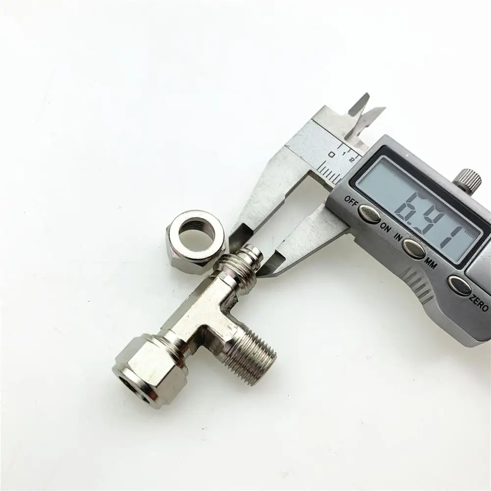 Brass pneumatic quick plug connector PB T-type three-way thread quick screw PB6-01 / PB8-02 / PB10-03 / 12-04