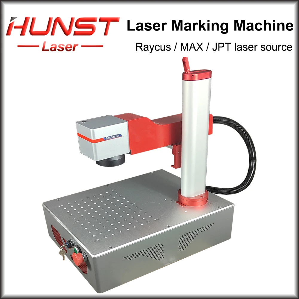 Hunst Metal Laser Marking Machine with JPT Raycus Max  20W 30W Portable Foldable Mini Fiber Laser Engraver for DIY Marking Gift