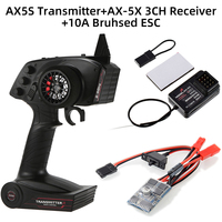 AUSTAR AX5S 2.4G 3CH Transmitter with AX-5X Receiver 10A Brushed ESC for 1/10 1/8 RC Crawler