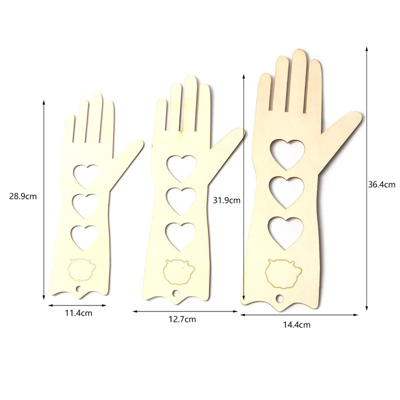 2Pcs Wooden Gloves Blockers DIY Xmas Glove Forms Model Board Gloves Dryer Knitting Blocking Tools Gift For Beginners Handmade