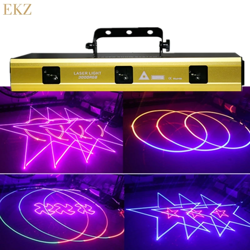 

2021 NEW RGB 3IN1 Animation Laser Light 256 Patterns And 11 Laser Effect Stage Projector DMX512 For DJ Disco Dance Floor Party