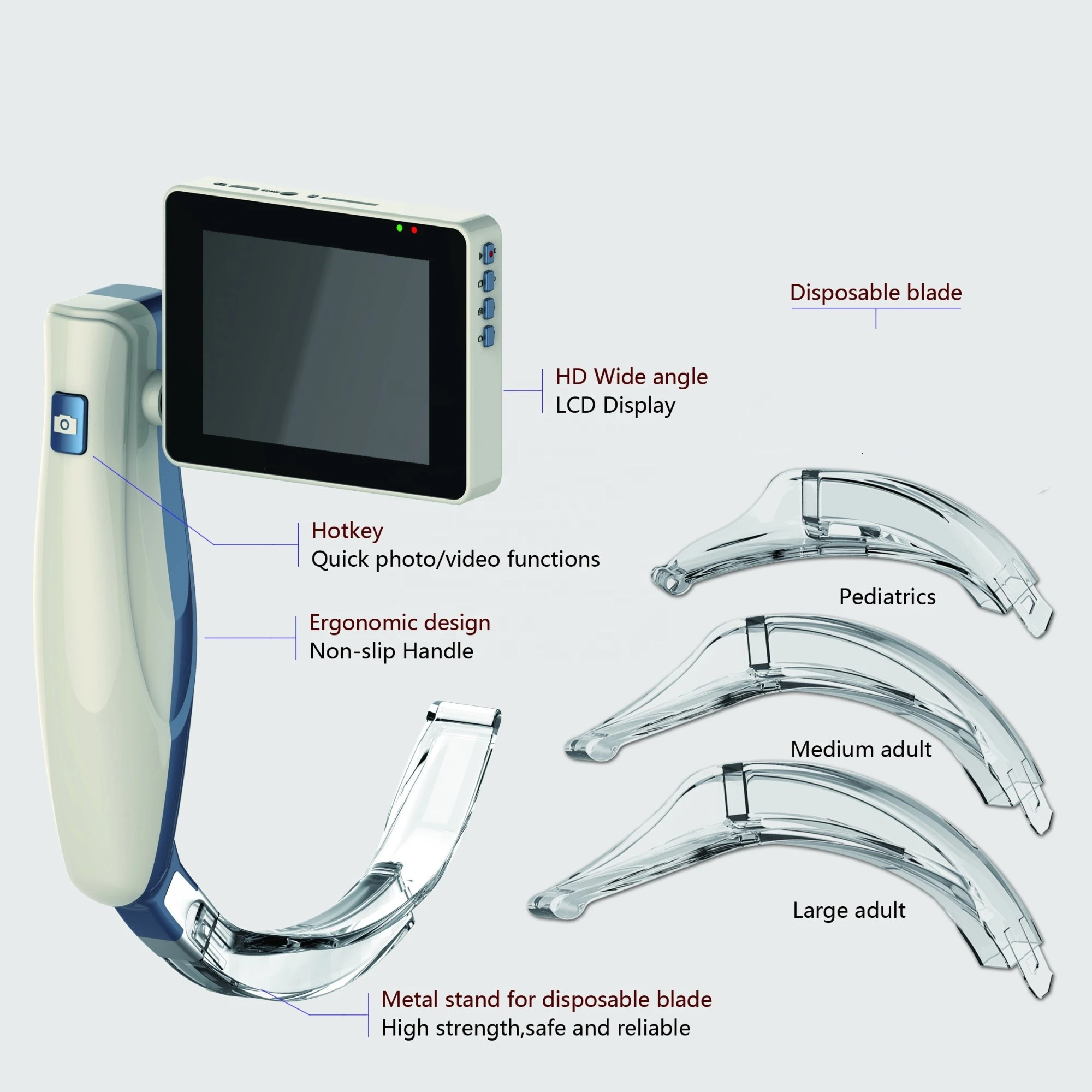 Portable Disposable Video Laryngoscope for anesthesia