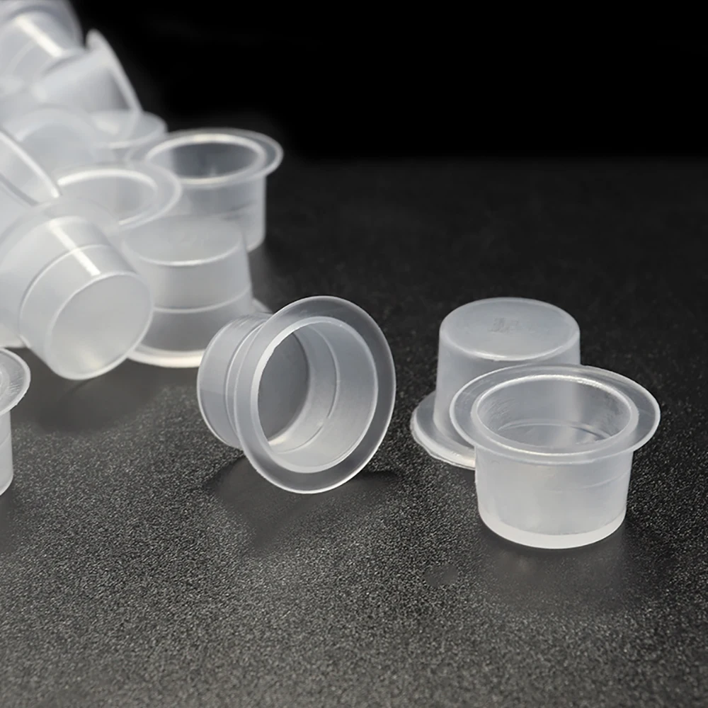 1000Pcs/Lot Plastic Disposable Tattoo Ink Cup Permanent Makeup Pigment Ink Holder Caps Cups Tattoo Pigment Accessories