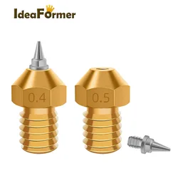 E3D V6 V5 Nozzle Brass 0.2 0.3 0.4 0.5mm With Removable Stainless Steel Tips M6 Threaded For 1.75mm Fillament Print Head Nozzle