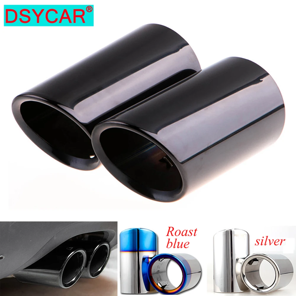 

2Pcs/Set Chrome Plating Stainless Steel Car Exhaust Muffler Tip Pipes Covers for Q5/A4/A4L/A3, for VW Volkswagen