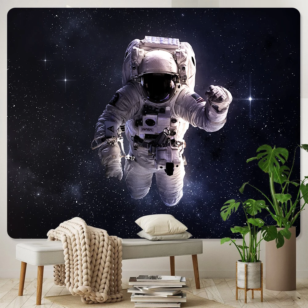 

Sci-fi starry sky psychedelic scene home decoration tapestry bohemian wall decoration yoga mat astronaut background cloth