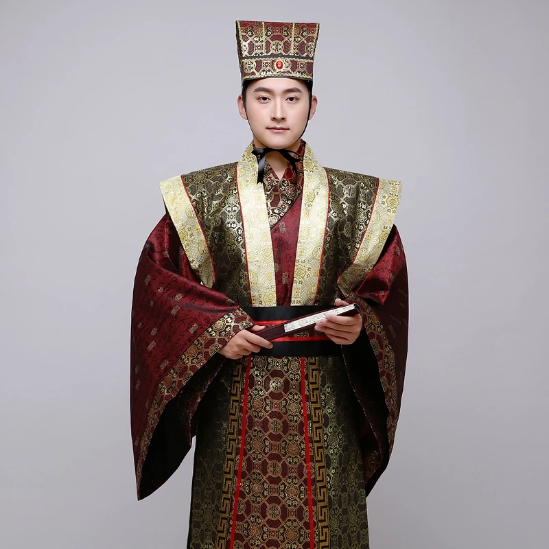 Chinese Man Han Clothing Emperor Prince Show Cosplay Suit Robe Costume Minister Traditional Ancient Costume Cos Costumes