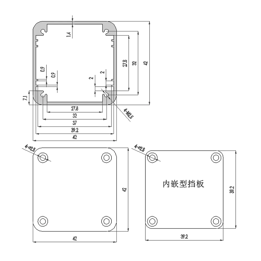 Caja de conexiones de energía para proyectos electrónicos, carcasa impermeable de aluminio de 80x42x42mm, bricolaje