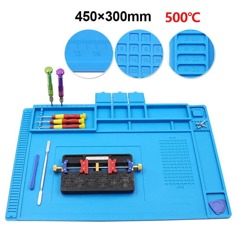 

Heat Insulation silicone pad Soldering Pad Mat Desk Maintenance Platform For Repair Station With Magnetic