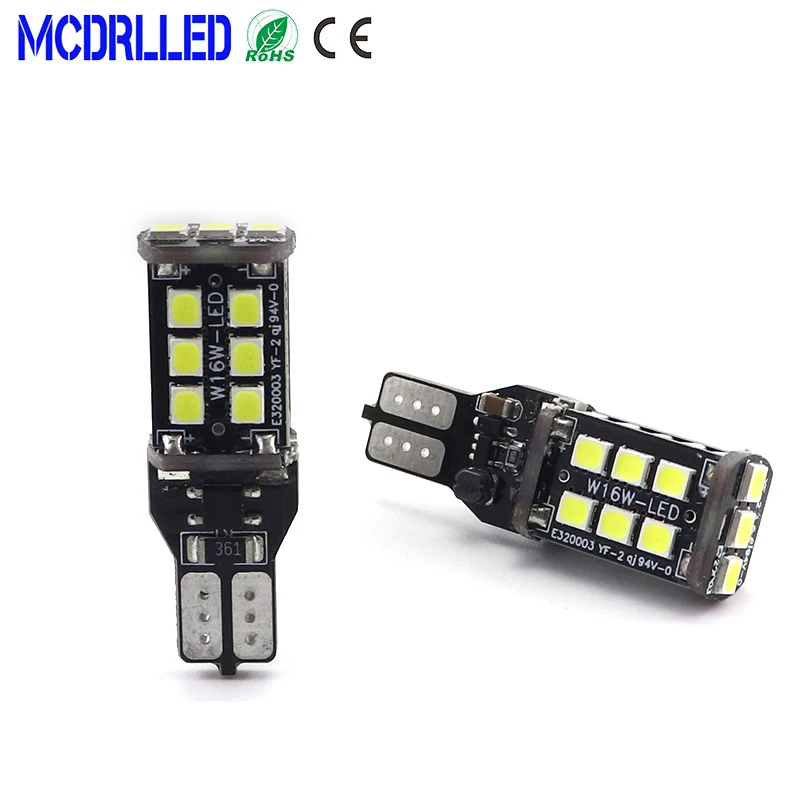 Mcdrlled 2PCS T10 W5W 194รถ LED ไฟย้อนกลับ2835SMD 3W สีขาวไฟสัญญาณเบรคอัตโนมัติแหล่ง12V