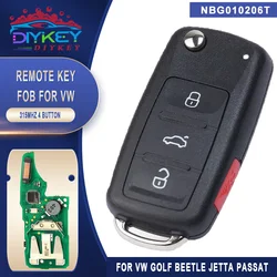 315MHz Keyless Go NBG010206T 4 Buttons For VW Tiguan Beetle EOS Golf Jetta Passat 2011-2017 5K0837202AK ID48 Chip Remote Key