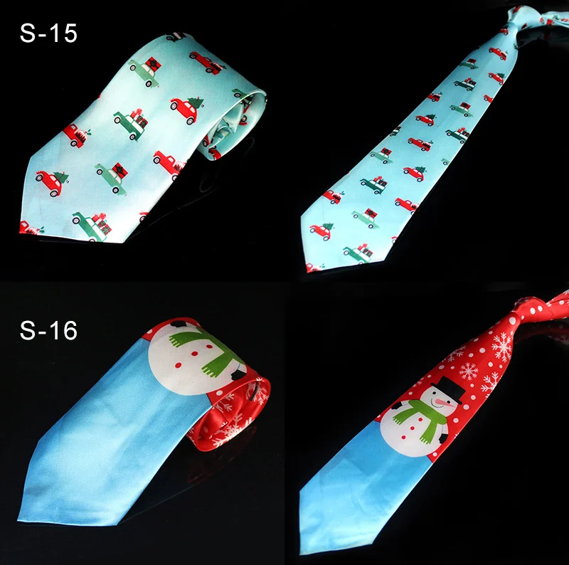 Neuartiges Design Weihnachtskrawatten Rot Hochwertige Bedruckte Krawatte Halloween Weihnachtsbaum Schneemann Elch Krawatte Für Männer Weihnachtsgeschenk – Detail 8