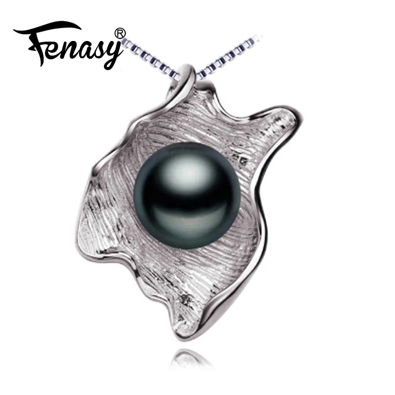 FENASY  925 Sterling Silver New Flower Pendant Bohemian Natural Pearl Necklaces For Women Pearl Jewelry