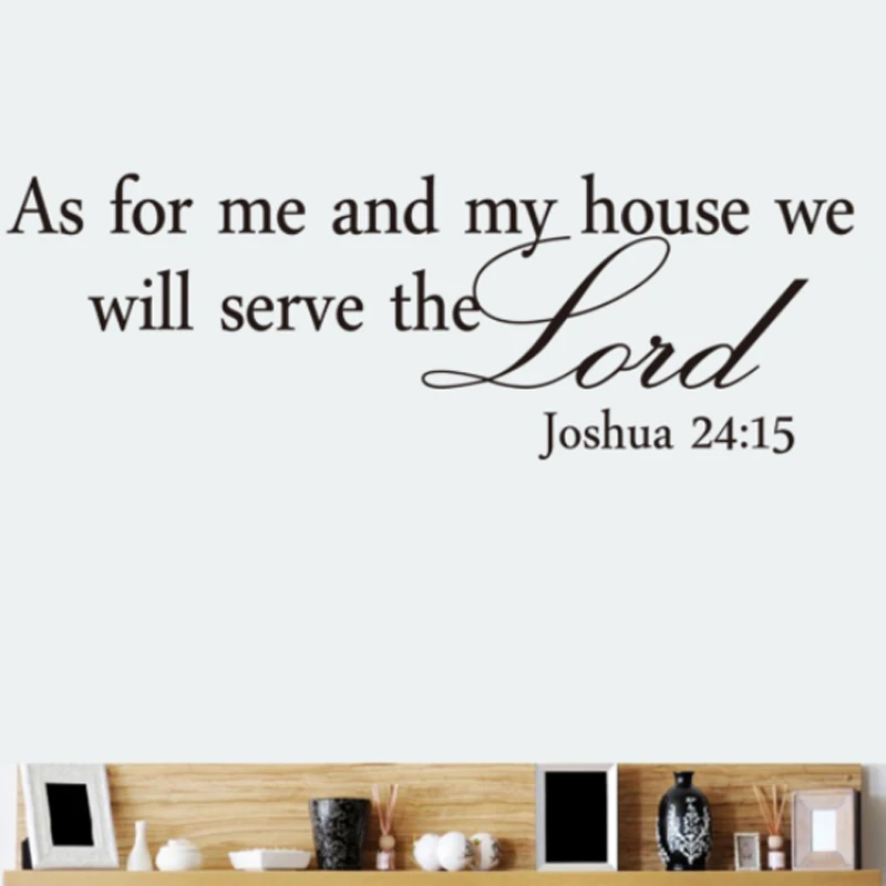 Newest Hot Joshua 24:15 Quote Wall Sticker Bible Verses Lord Decal Removable DIY Room Decor