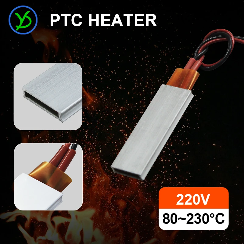 

220V 80℃ 150℃ 230℃ PTC heating element constant temperature AC DC 220V 60*21mm Aluminum Shell Heater