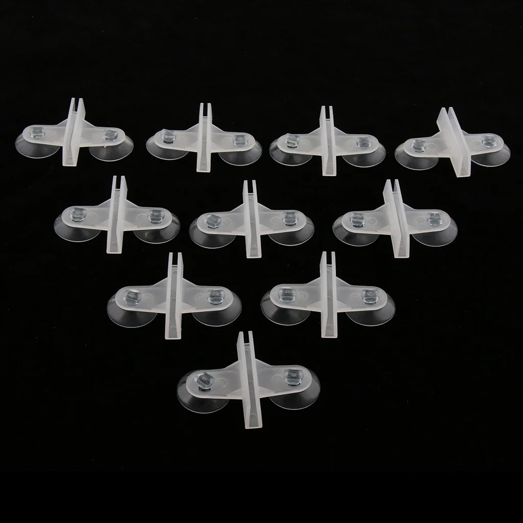 10x Aquarium Tank Divider Suction Cup Tank Breeding Separator Dual Suction Cup Clips Holder Sucker Divider Fish Tank Accessories