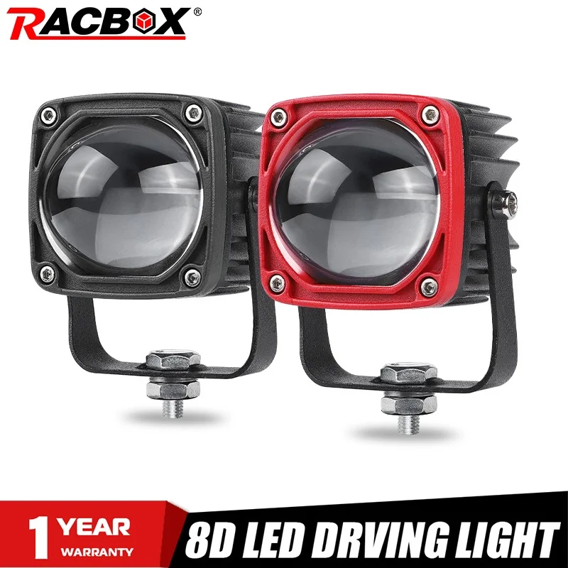 2-дюймовый 8D-объектив, светодиодный рабочий фонарь 6000K, белый, 3500K, желтый, противотуманные фары, прожектор для автомобиля, грузовика, внедорожного мотоцикла, 12 В 24 В