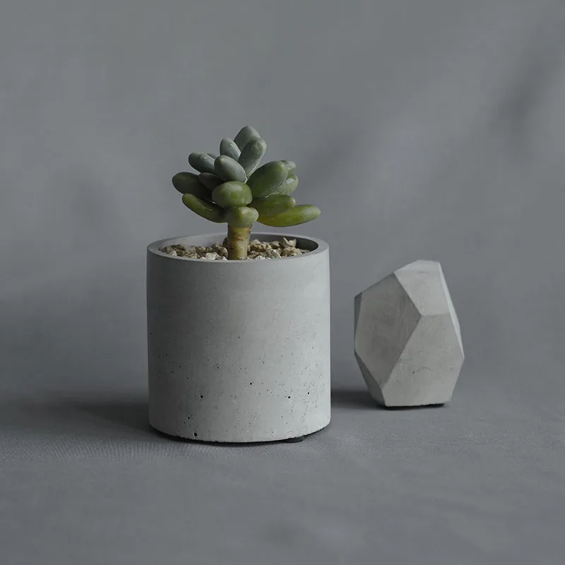 Round Square Pen Holder Plaster Container Concrete Flowerpot Silicone Mold Hexagon Cement Planter Succulents Planting Pot Mould