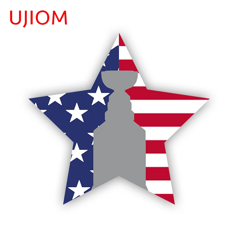 UJIOM USA Five-Pointed Star Flag Sticker Home Decor Kids Bedroom Waterproof Wallatickers Room Decoration Removable Art Decal