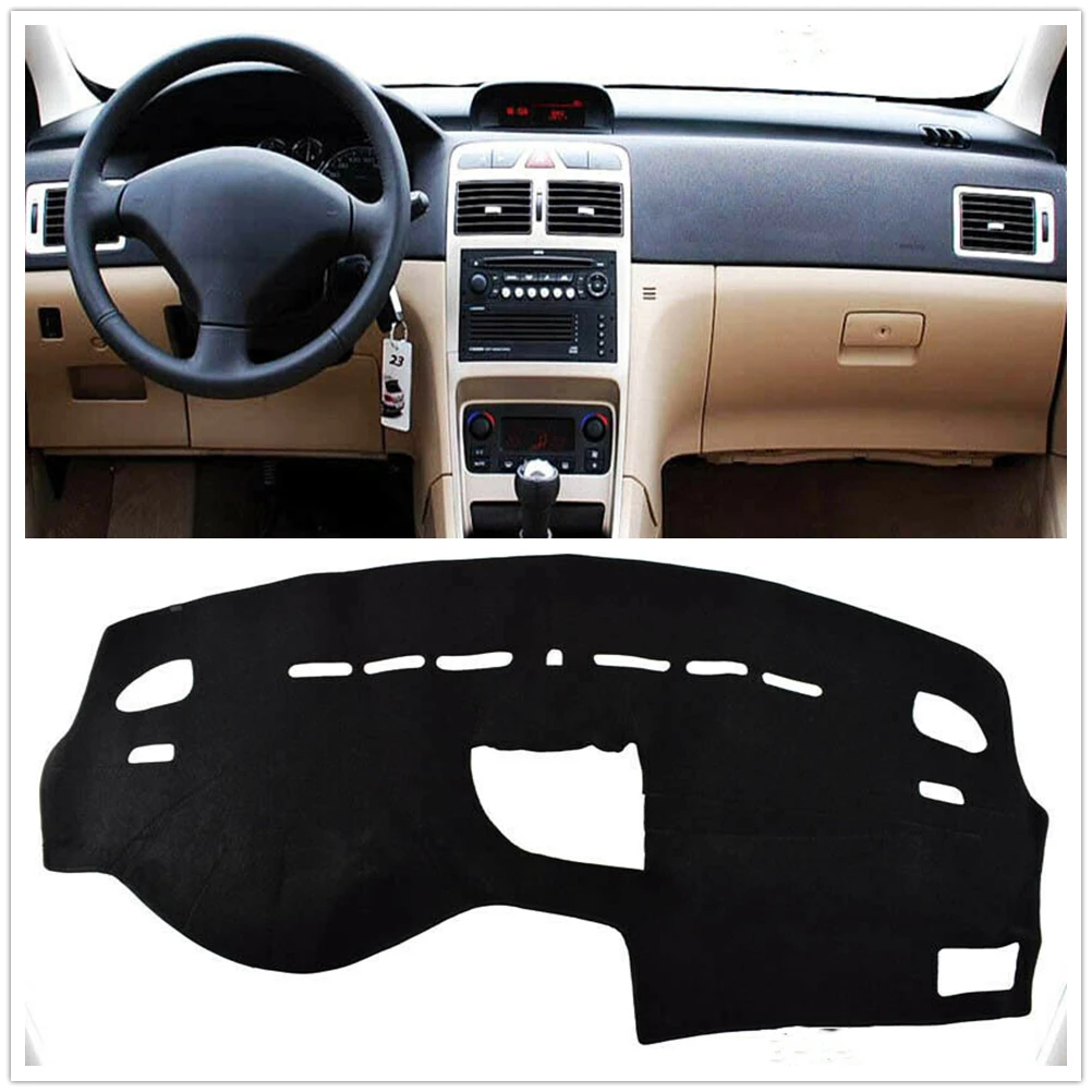 

Front Dashboard Cover Carpet For Peugeot 307 Non-Slip Black Car Dash Board Heat Proof Mat Anti-Sun Shield Pad Shade Strip Trim