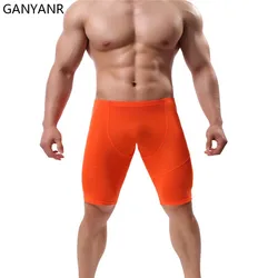 GANYANR Men Running Tights Compression shorts Leggings Gym Sportswear Fitness Sexy Basketball Sport Yoga quick dry workout pouch