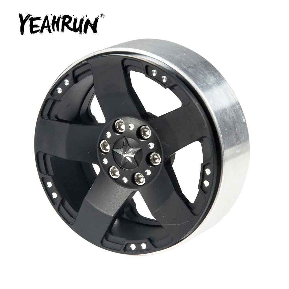 YEAHRUN 2.2 inch Aluminum Alloy Beadlock Wheel Rims Hubs for TRX-4 Axial SCX10 Wraith 90018 1/10 RC Crawler Car Model Parts