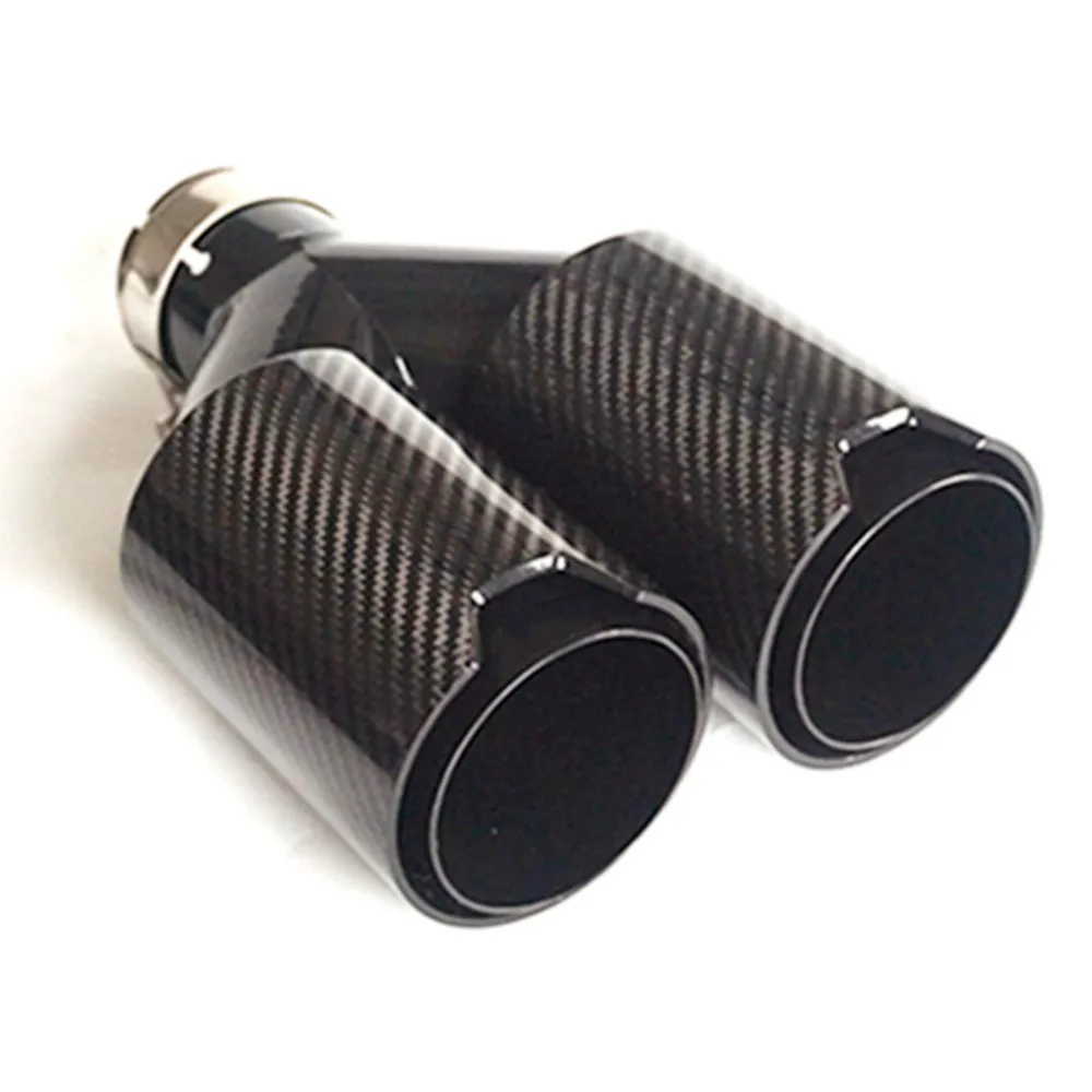 1PCS  TOP quality Car Carbon Fiber Exhaust TWIN End Tips for BMW inlet 60mm 63mm oulet 93 M performance Dual Pipes