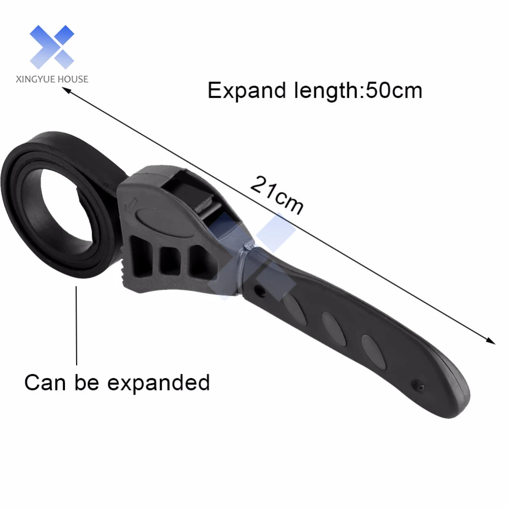 500mm Rubber Strap Wrench Non-slip Pipeline Wrench Jar Lids Tighten Loosen Plumbing Opener Tool Universal Oil Filter Spanner