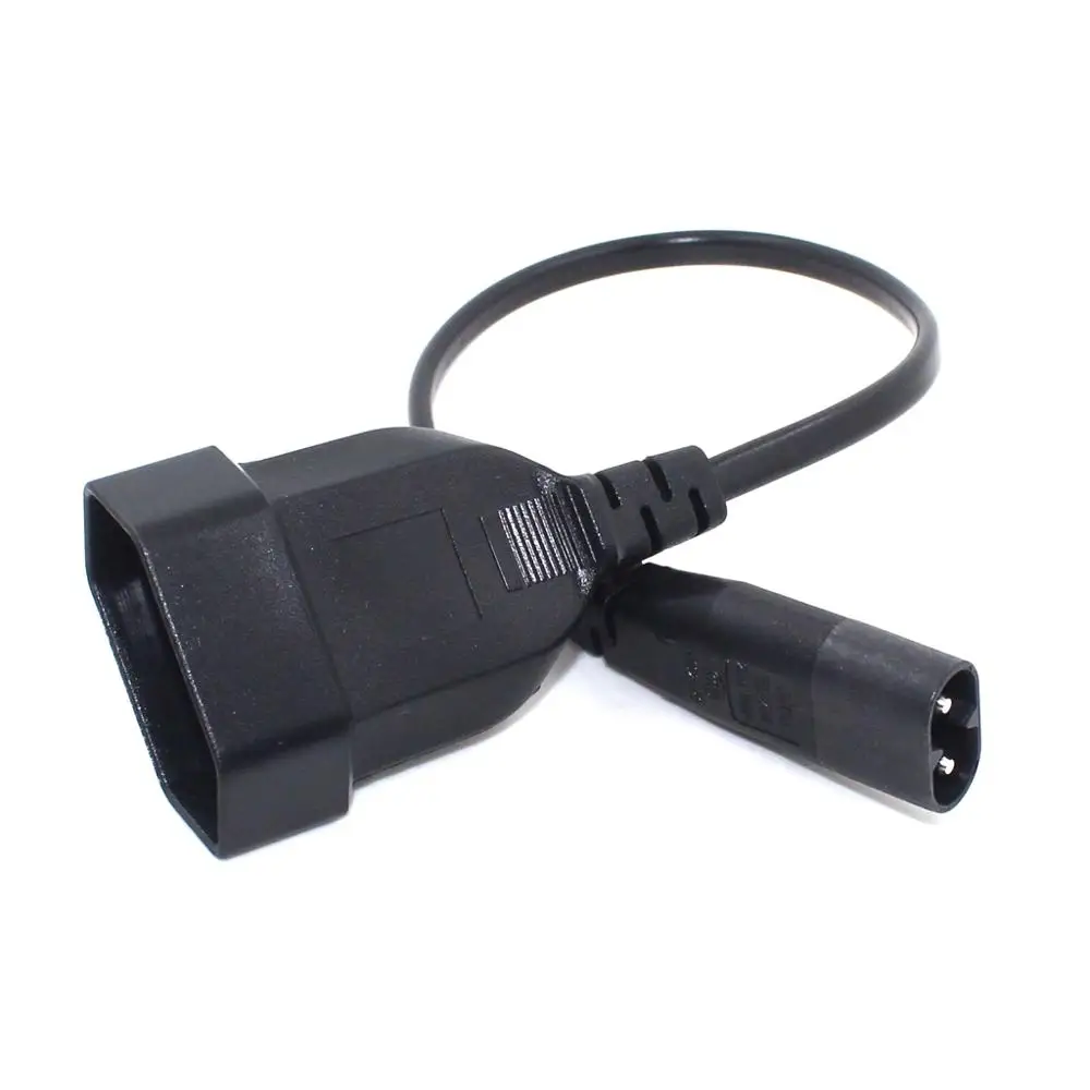 IEC320 C8 Male to Europe Schoko CEE7/16 Outlet Female socket Power Extension Cable For PDU UPS 30cm