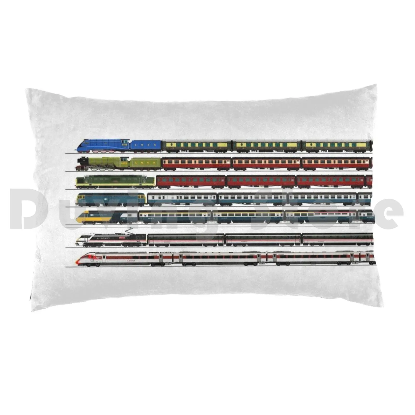 British Trains Pillow Case Printed 50x75 Locomotives Intercity 125 Intercity 225 Br Mallard Flying Scotsman