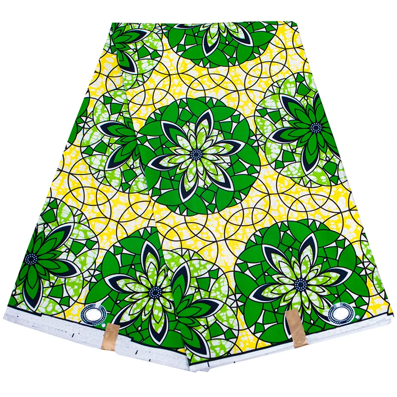 

Ankara Fabric African Real Wax New Arrival Colorful Jacquard High Quality Sewing Tissu Craft Textile Material 6 Yards For Dress