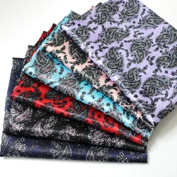 1 meter X 1.48 meter Retro Paisley Pattern Soft Silky Satin Fabric Printed Charmeuse Material For Lining Scarf