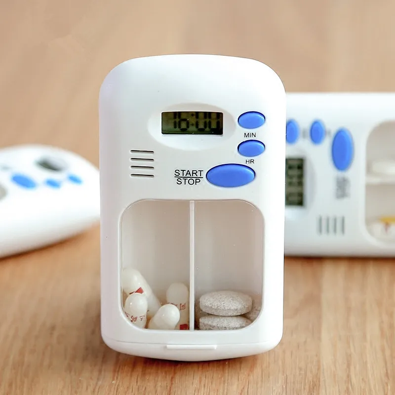 Mini Portable Pill Reminder Drug Alarm Timer Electronic Box Organizer LED Display Alarm Clock Remind Small First Aid Kit