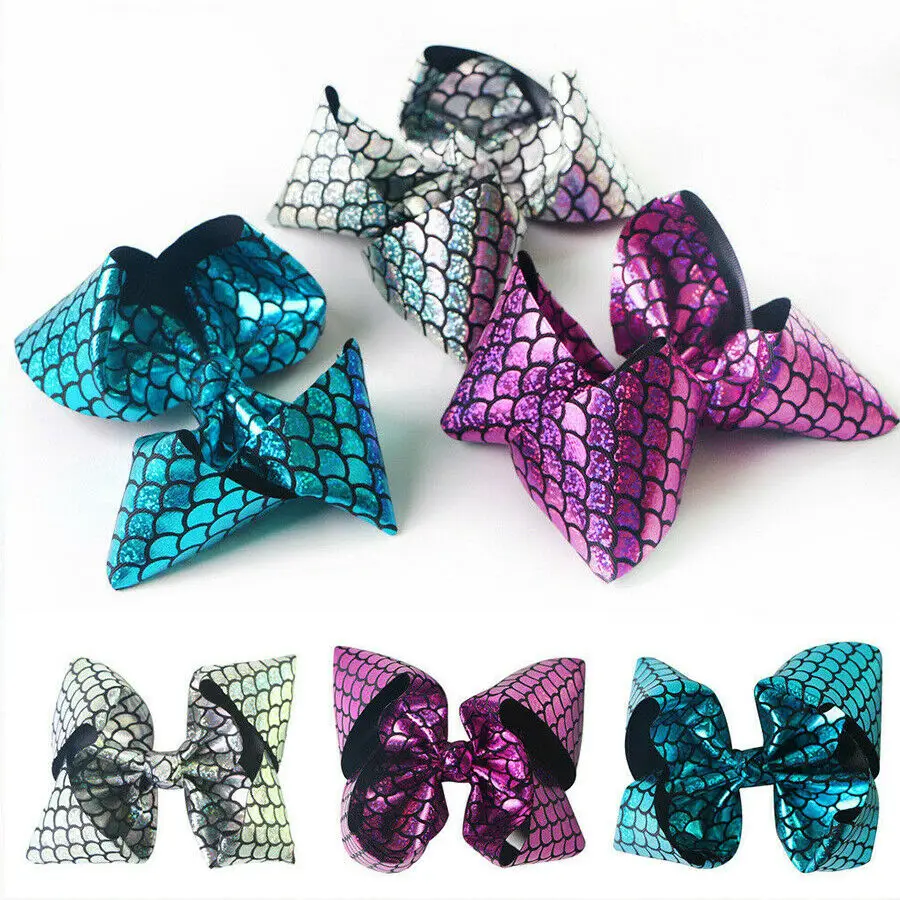 Mermaid Sparkle PU Faux Leather Fabric Holographic Sequin Leatherette DIY Bow Craft Bags Sheet Handmade