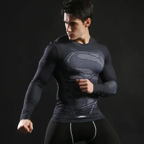 Imagen 2 del producto Camisetas con estampado 3D de Anime para hombre, camisas de compresión, camisetas de manga larga, camisetas de Fitness, medias ajustadas novedosas, disfraz de Cosplay para hombre