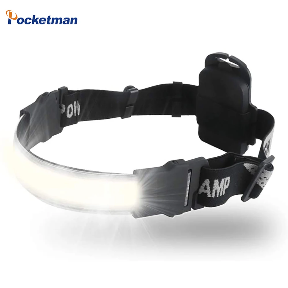 Portable COB Floodlight Headlamp LED Light Strip Headlight Camping Hunting Head Lamp Outdoor Waterproof Light Use AAA Battery