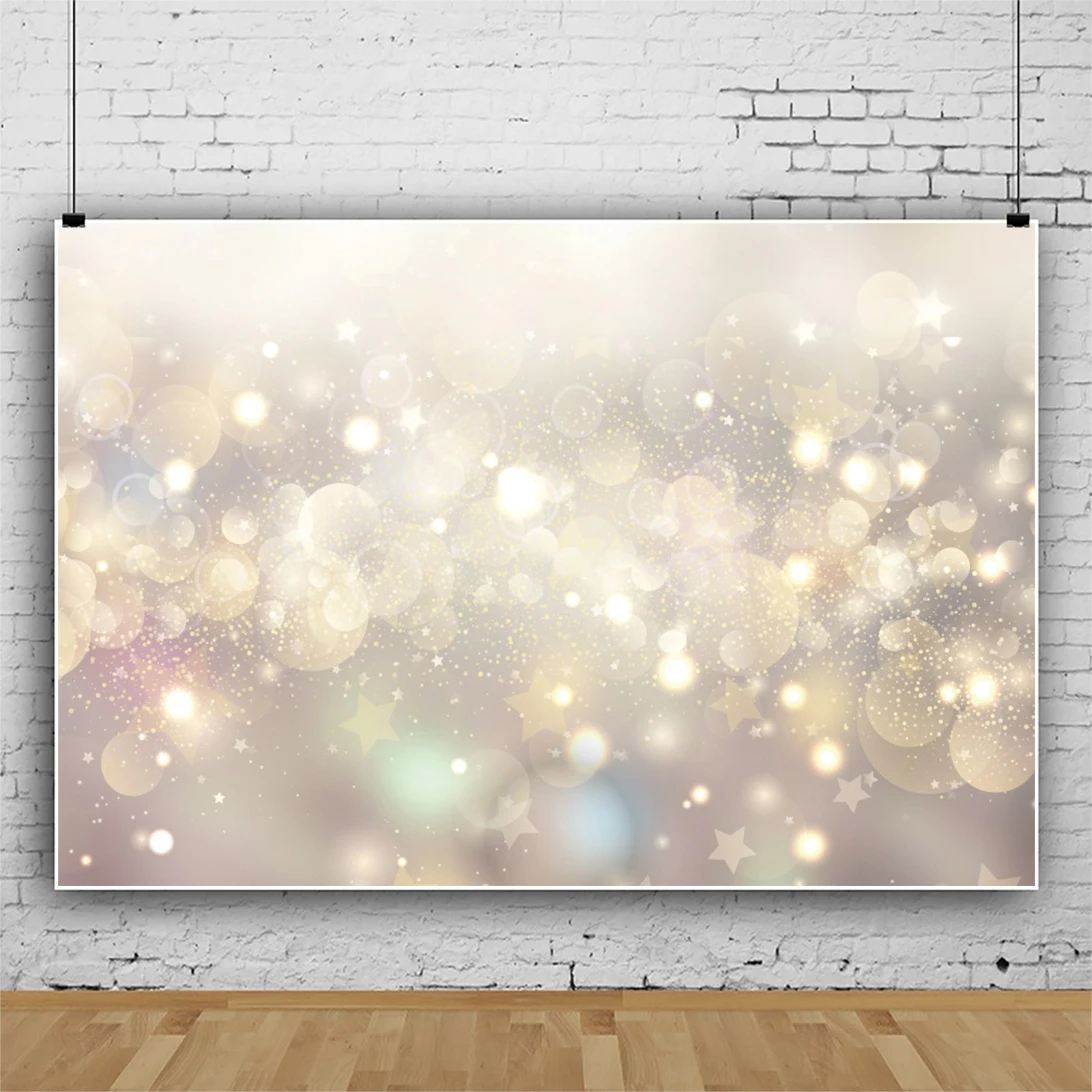 Laeacco Golden Light Bokeh Glitter Newborn Birthday Portrait Custom Photo Photography Backdrop Photo Background For Photo Studio