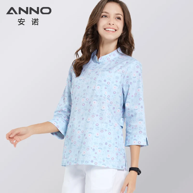 Anno hospital equipe esfrega três quartos mangas uniforme de enfermagem para a clínica odontológica do sexo feminino paramédico terno uniformes