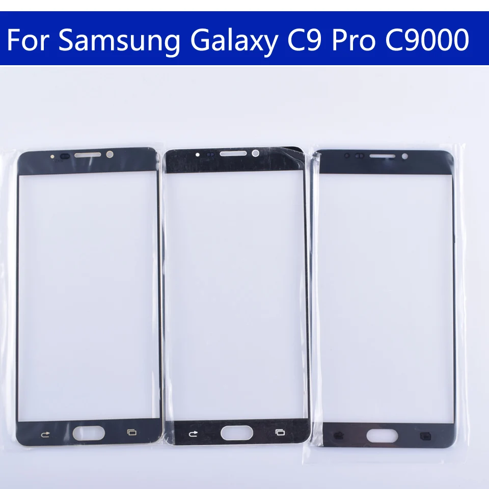 10Pcs\lot For Galaxy C9 Pro C9000 SM-C9000 C900 Touch Screen Front Glass Panel TouchScreen Outer Glass Lens NO LCD 6.0 inch