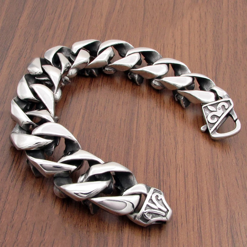Punk 316L Stainless Steel Small Skull Bracelet  Motor Biker Skeleton Men\'s Bracelets Jewelry