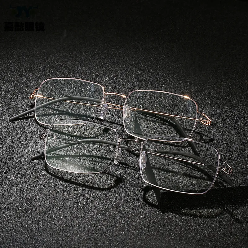 Kawat Baja Lembut Retro Bingkai Persegi Besar Kacamata Baca Anti-biru Ringan Lensa Resin Plus Diopter Diafragma + 1.0 Hingga + 4.0