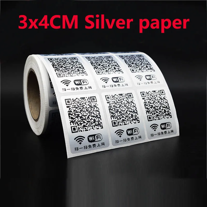 1000PCS 3x4cm Custom stickers Free Print 2D bar code printed Two-dimensional code QR code quick response label Sticker Tags