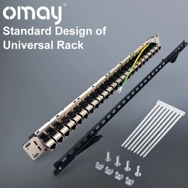 24 Port CAT6 Shield Patch Panel RJ45 Connector Applicable To 19 Inch Cabinet Network Cable Rack Ethernet Distribution Frame