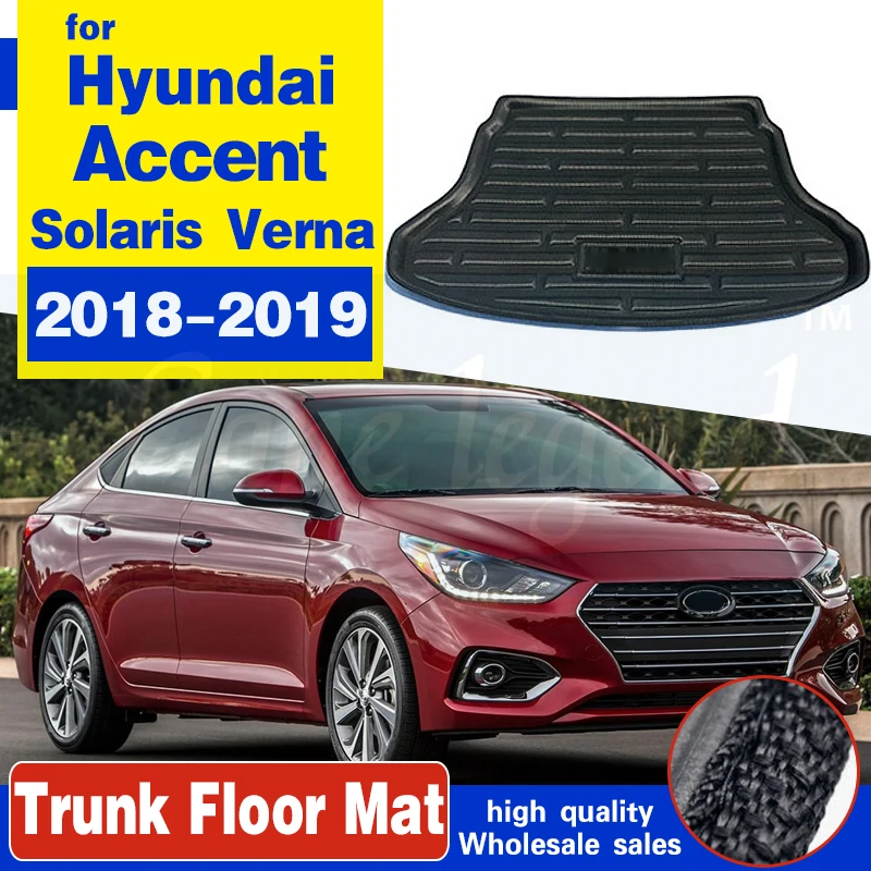 Cargo Boot Liner Trunk Floor Mat Tray For Hyundai Accent Solaris Verna Sedan 2018 2019 Trunk Carpet Protection Accessories Pad