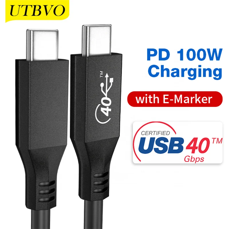 UTBVO USB C Cable with 40Gbps Data, 8K Video Support and 100W PD Charging USB4 Cable Compatible with USB 4.0, Thunderbolt 3