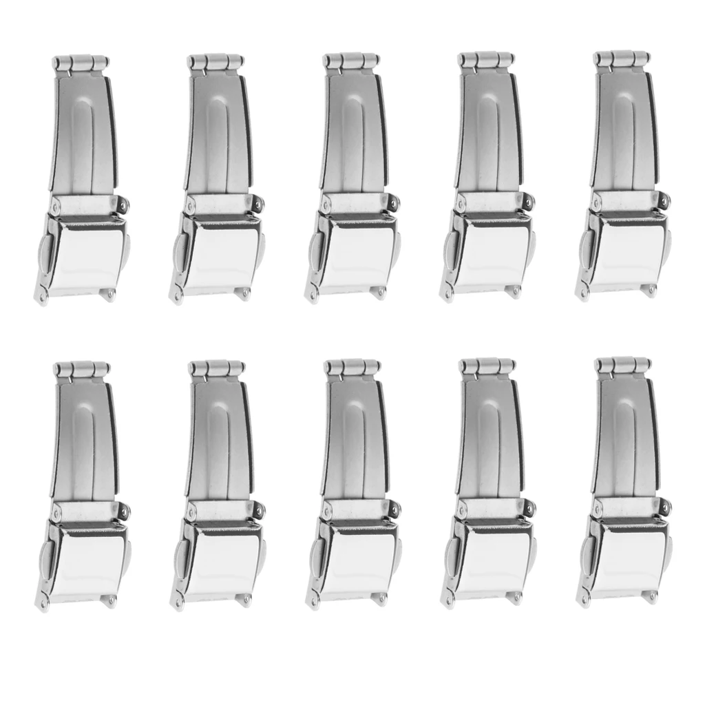 10 Pieces Stainless Steel Watches Buckle Clasp Unisex Watches